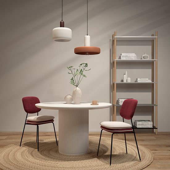 Стул с контрастным кантом pea, велюр, бордовый/бежевый