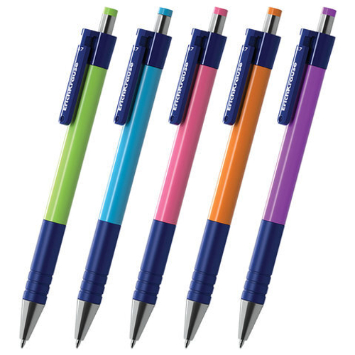 Ручка шариковая автомат. с грипом ERICH KRAUSE МС-5, СИНЯЯ, корпус ассорти, 0,7мм,линия 0,35мм