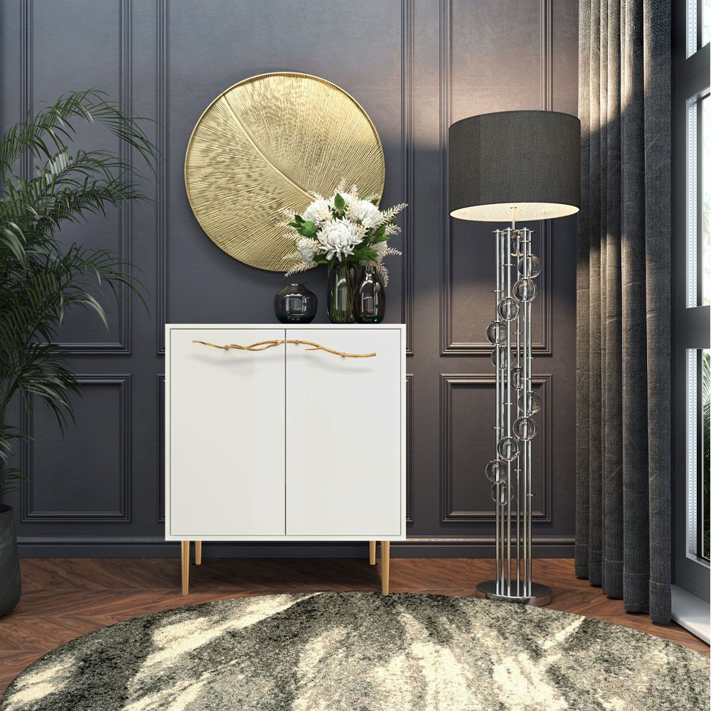 Комод Арт Колор Стайл Голд с 2 полками Белый опал