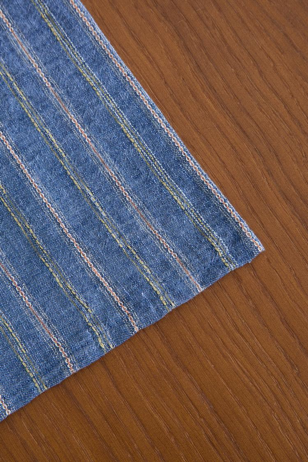 ZARA HOME ПОЛОСАТАЯ ЛЬНЯНАЯ САЛФЕТКА, СИНИЙ