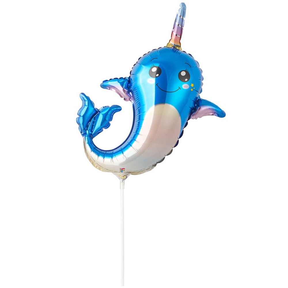 Шар Фольгированный Нарвал (Голубой)