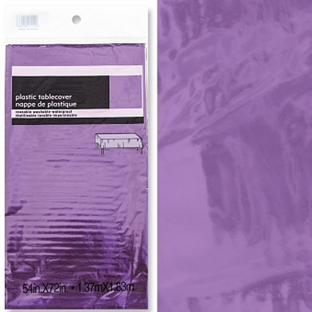 Скатерть одноразовая Сиреневый Металлик 137*183 см.