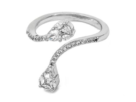 Кольцо "Капельки", со стразами (уценка)