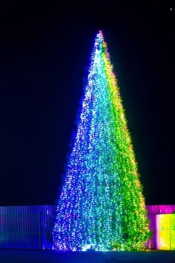 Комплект освещения Хамелеон RGB для елей высотой 7 м., 10 шт.*12 м., Green Trees (Ham7)