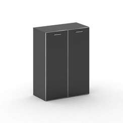 Fresco Шкаф широкий средний FR.ST-204 black Базальт UM/Лакобель Черный/Хром 896*460*1202