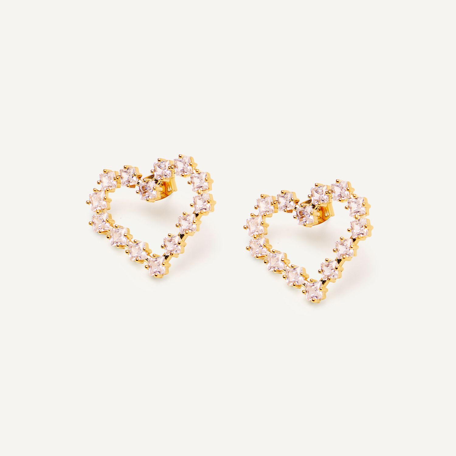 Серьги Casual Hearts Earrings - Gold