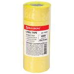 Этикет-лента 26*16мм прямоугольная, желтая, КОМПЛЕКТ 5 рулонов по 800 шт., BRAUBERG, 128458