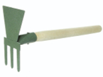 Рыхлитель комбинированный с деревянным черенком (мотыжка, прямой зуб) РП-2