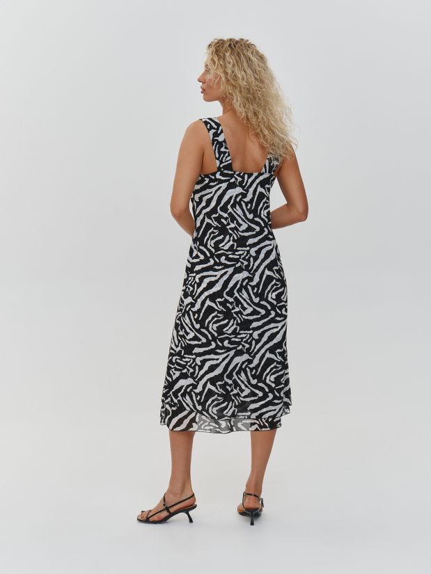 Сарафан на широких бретелях, принт ЗЕБРА