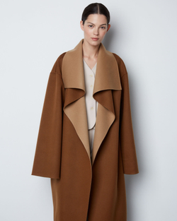 Пальто двустороннее из шерсти Берберри кэмел/бежевый