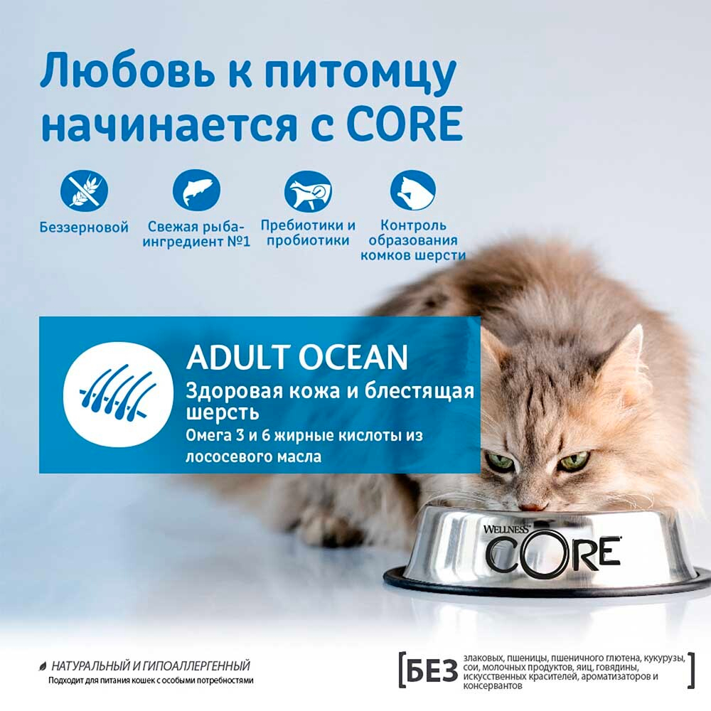 Core (беззерновой) корм для кошек с лососем (Adult Ocean)