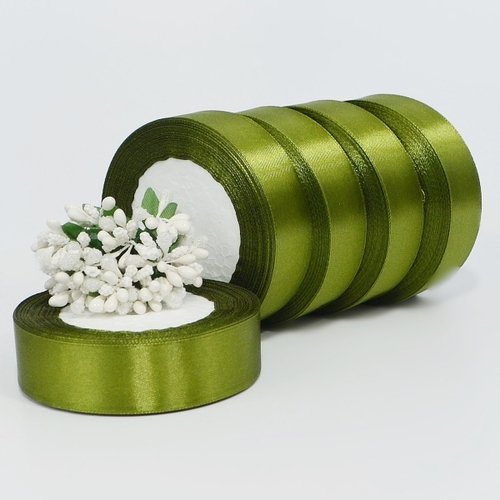 Лента атласная 2,5см х 22м "оливковый" (108-1) 1 шт