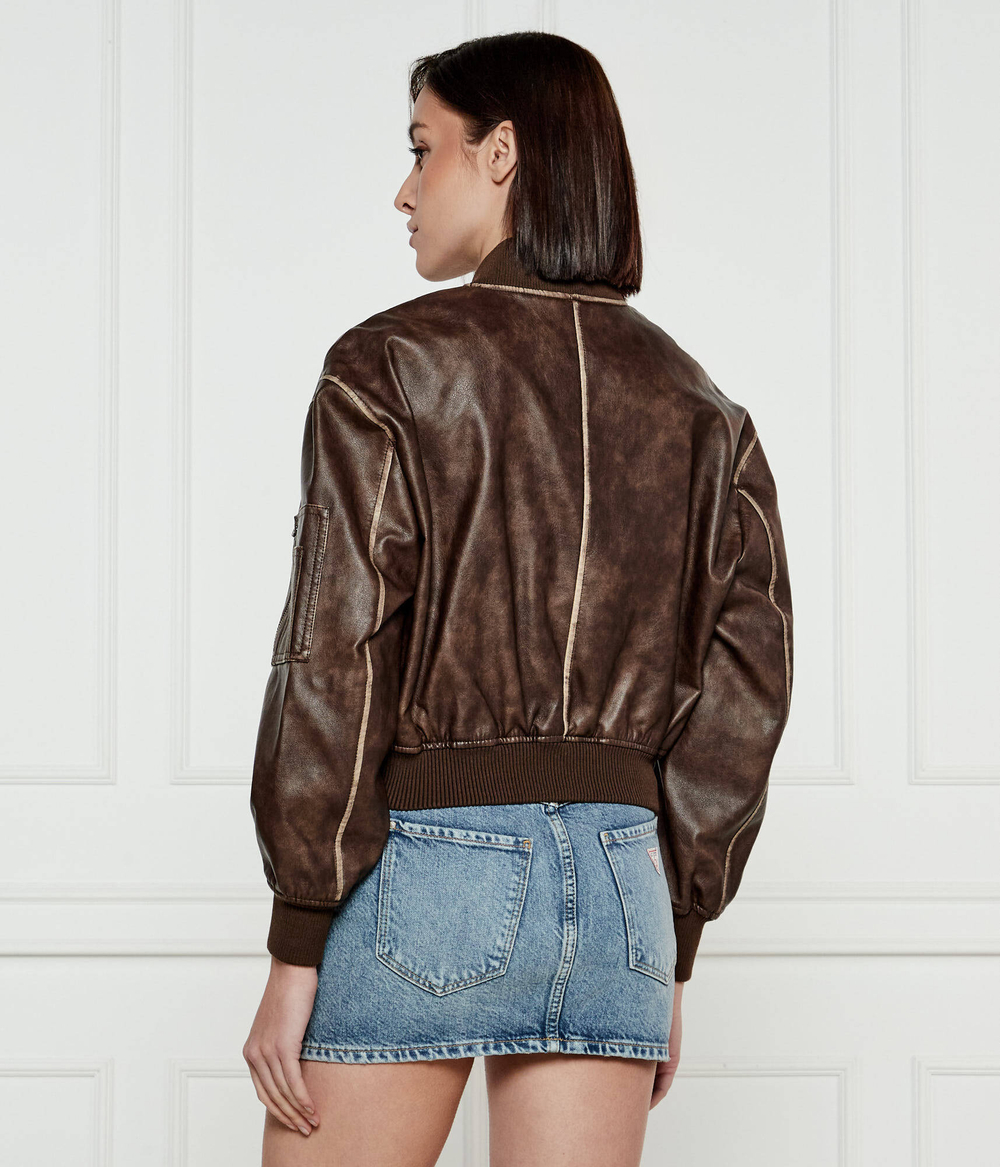 Куртка бомбер ANGELIQUE GUESS - коричневый(W5RL21 WGW40)