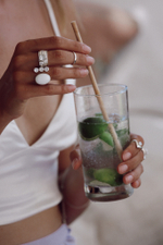 Кольцо «Триплет» с белым агатом