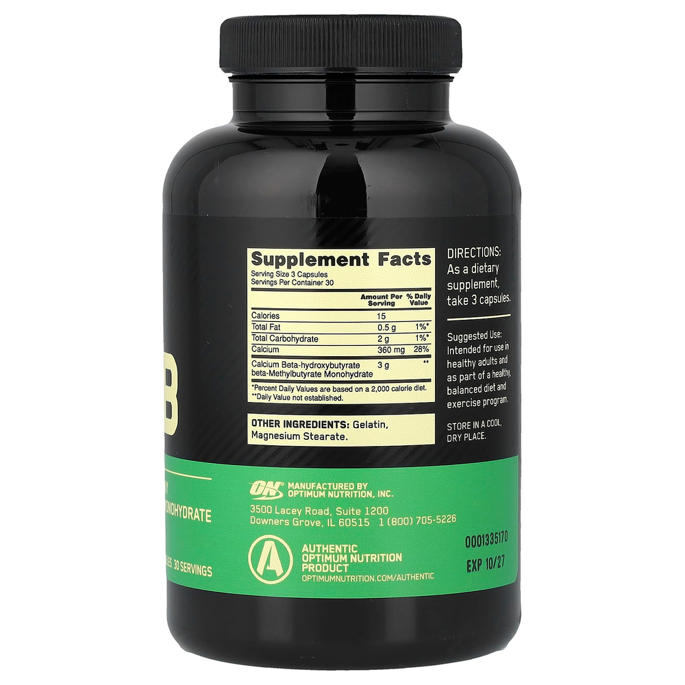 Optimum Nutrition, HMB (гидроксиметилбутират), 90 капсул