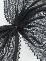 Оренбургский пуховый платок-паутинка А130-07 черный