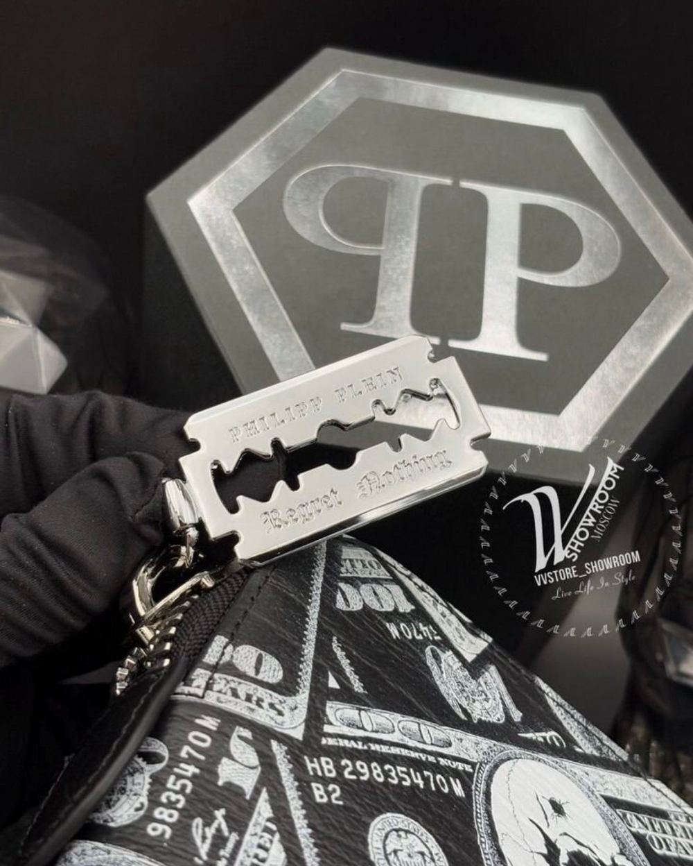 Барсетка клатч Philipp Plein Dollar Print