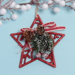 Подвеска елочная БЛЕСК «Звезда» 11,5 см, Красный