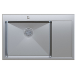 Мойка настол.монтаж 78х50 (3,0) лев. вып 3 1/2  MIXLINE PRO с ФАСКОЙ 20см с сифоном (сатин)