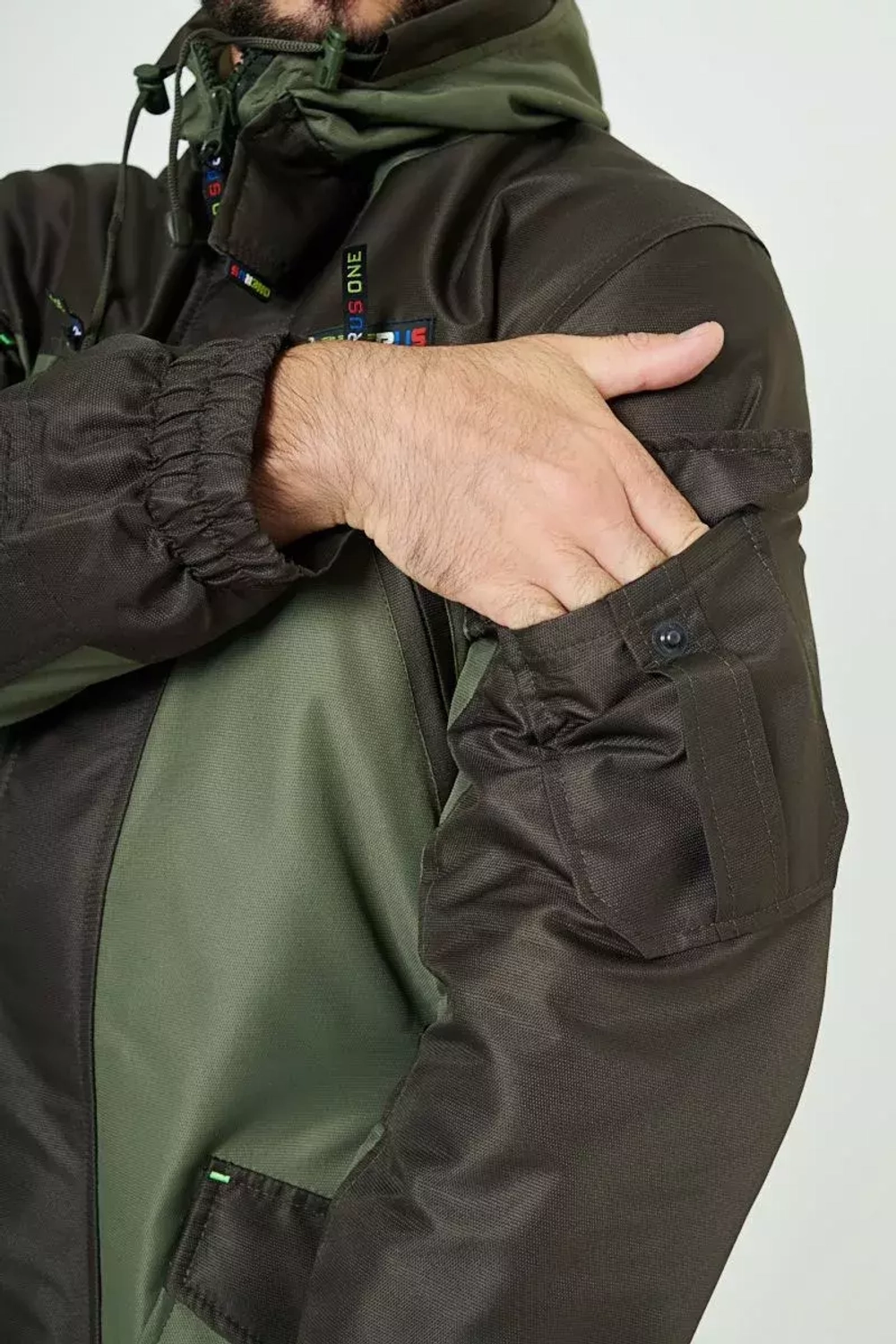 Демисезонный мужской костюм Onerus Горный -5 (Таслан,Флис) Тёмный хаки