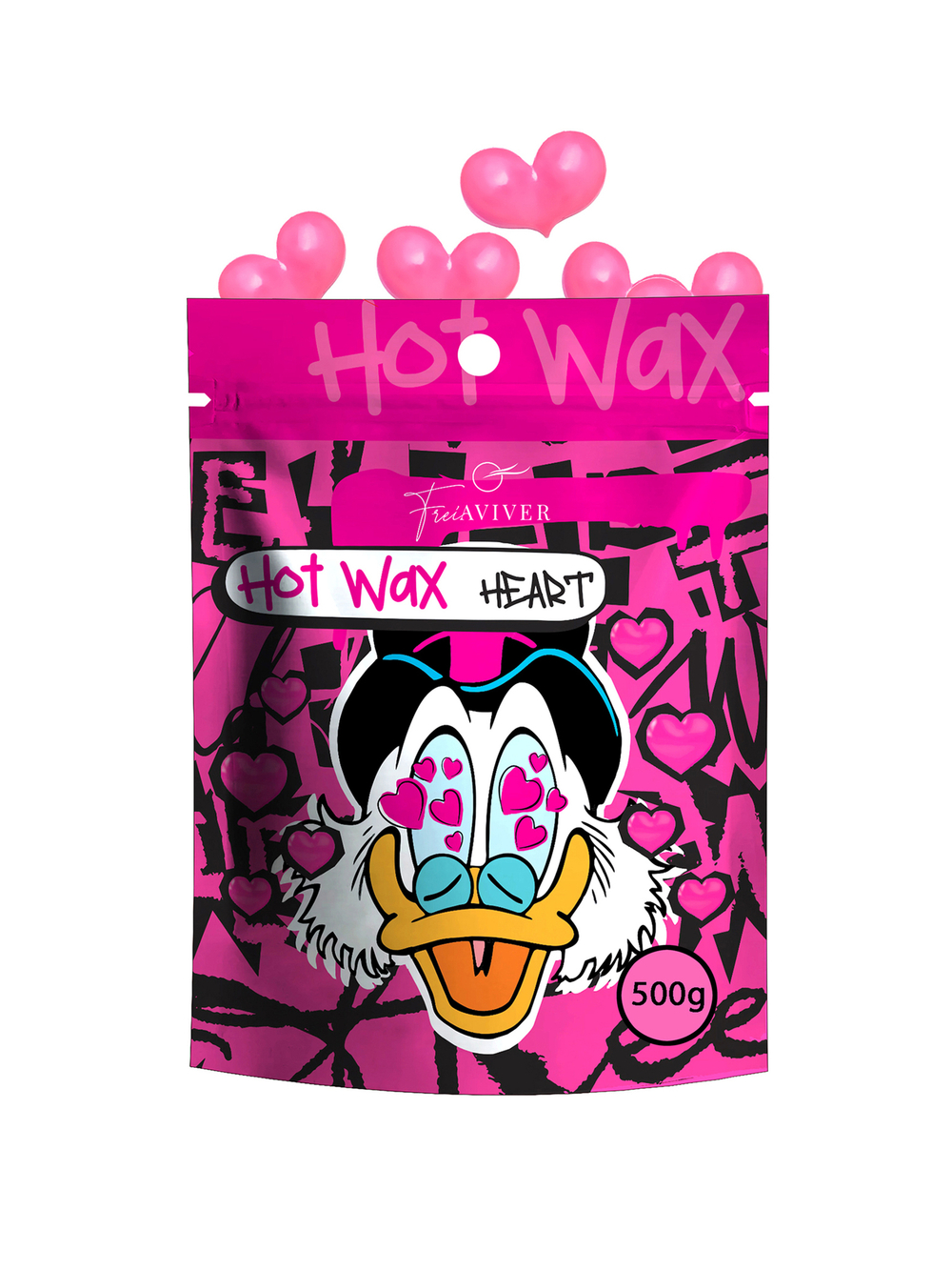 FreiAVIVER Воск для депиляции бровей и лица Hot Wax "Hearts" розовый, 100гр