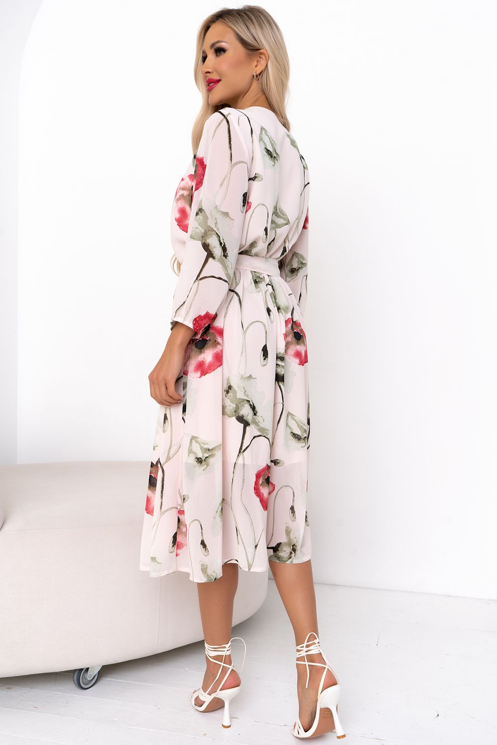 Платье Мила (розовый/маки) Р11-1207/5 Nikol (Уценка)