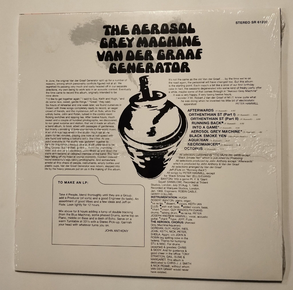 Виниловая пластинка LP Van Der Graaf Generator The Aerosol Grey Machine (USA 2012)