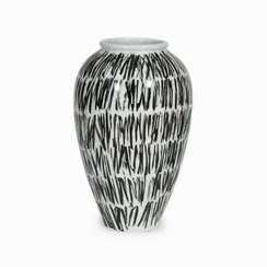 Ваза Hersilia VI высота 40 см, белый, чёрный