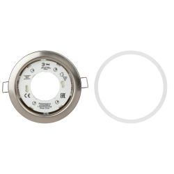 Светильник встраиваемый ЭРА KL35 SN /1 (к) под лампу GX53 сатин никель термокольцо в комплекте | Встраиваемые светильники Для ламп GX53