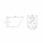 Унитаз подвесной Edge-M VT1-37 безободковый, цвет белый, ультратонкое soft-close сиденье