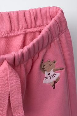 ZARA БРЮКИ WIDE LEG ИЗ МЯГКОЙ ТКАНИ С ВЫШИВКОЙ КАПИБАРЫ, КОРАЛЛОВО-РОЗОВЫЙ