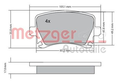 METZGER - 1170005-MEZ - Brake Pad Set, disc brake