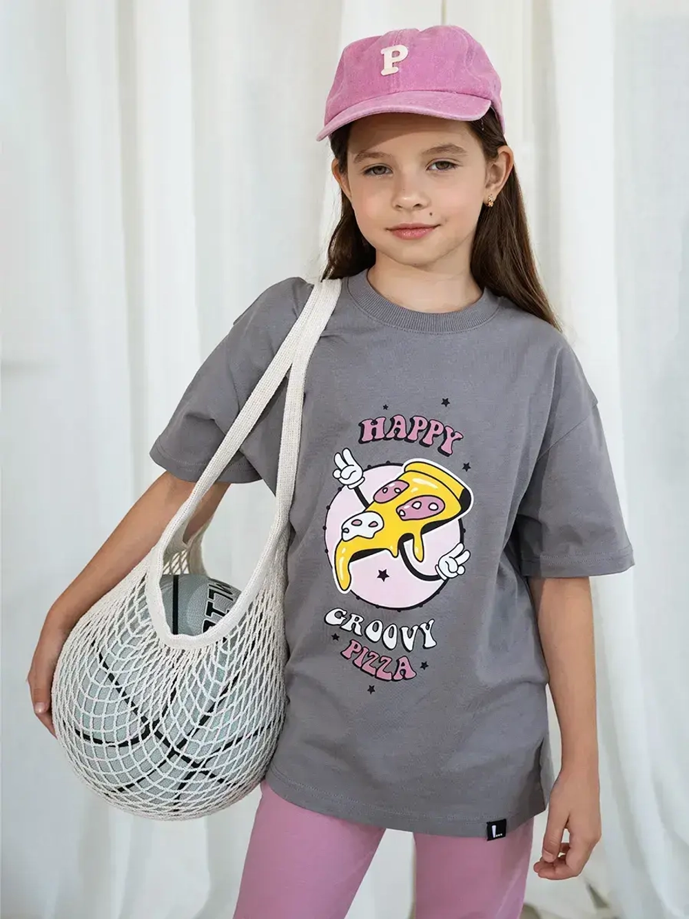 Костюм спортивный для девочки, футболка и леггинсы