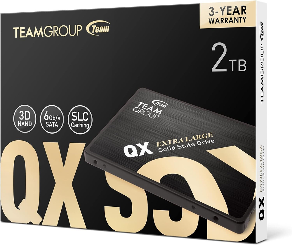 Твердотельный накопитель 2000GB SSD TeamGroup QX 2.5” SATA3 R540 MB/s, W490MB/s T253X7002T0C101