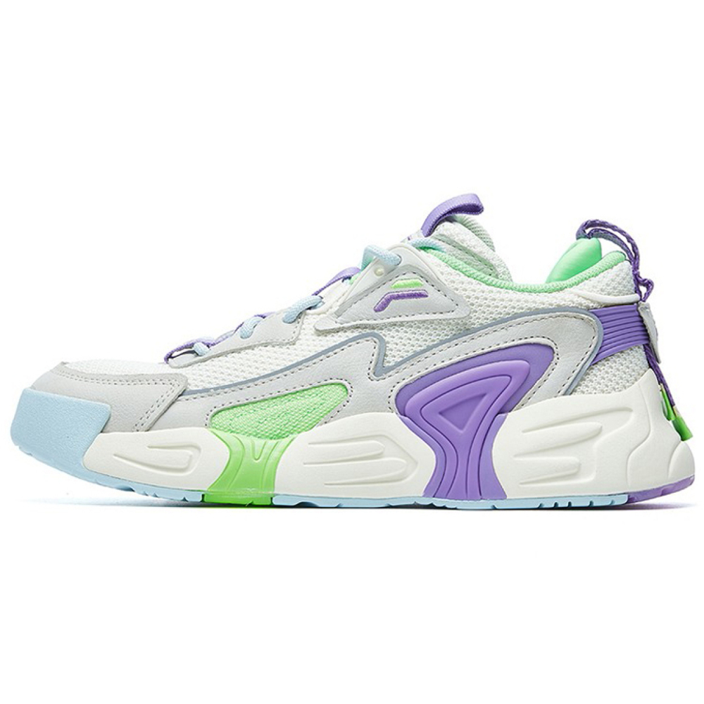 FILA Swarm Swirl Сетка Текстиль Низкие Винтажные Баскетбольные Кроссовки Женские Фиолетовые Белые Серые