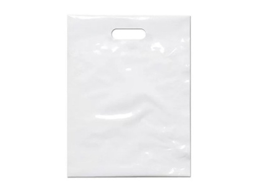 Пакет с вырубной ручкой Газета 39*49см 85мк белый (50шт/уп)