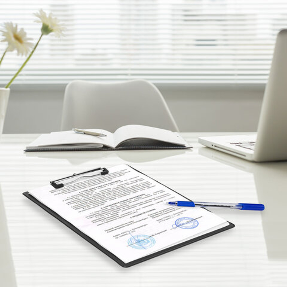 Доска-планшет с прижимом А4 ЧЕРНАЯ