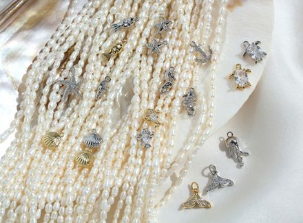 Жемчуг натуральный, рис 3,5-3,6мм, 3А