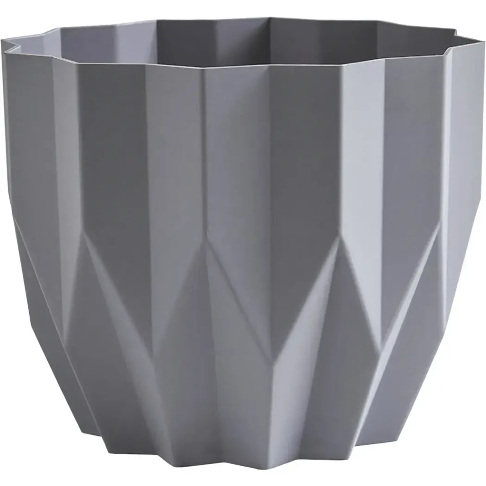 Кашпо для цветов пластиковое 3л d-20см «Геометрия» Серый жемчуг
