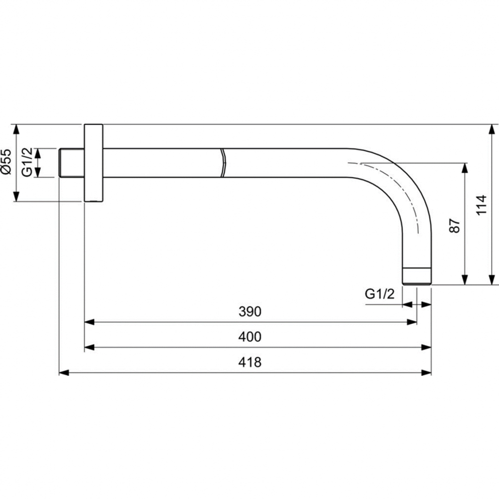 Настенный держатель верхнего душа 400 мм Ideal Standard B9445XG