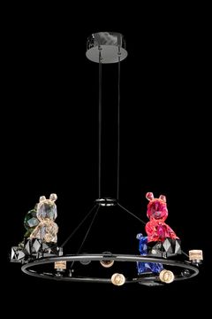 Подвесная люстра LED 40W 3000К LE1077/500 BL чёрный/разноцветный Sophie Leon