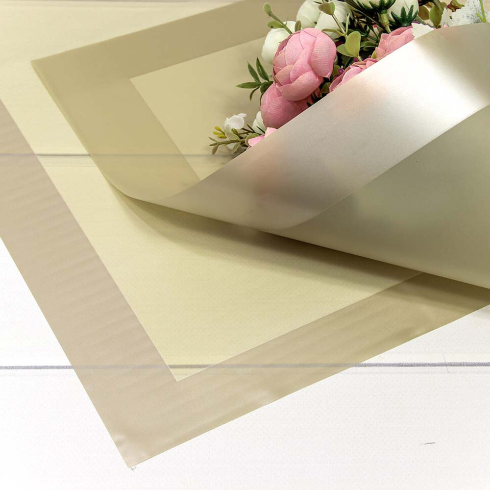 Пленка В листах 20 шт 58 х 58 см с широкой рамкой (Бежевый, Серый)