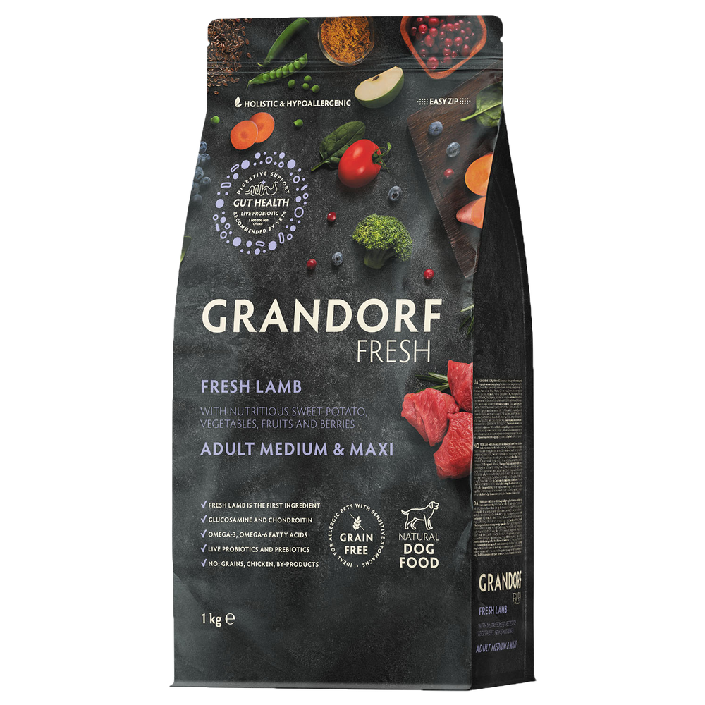 GRANDORF FRESH Lamb & Potato Medium&Maxi - ягненок & батат для средних, крупных собак от 1 года