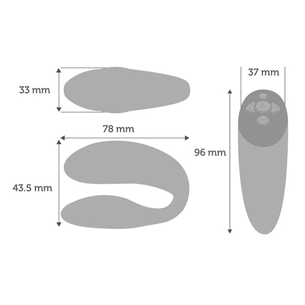 Синий вибратор 7,8см для пар We-Vibe Chorus Cosmic Blue SNHR3SG5