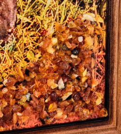 AMB-71/56 Картина «Французские бульдоги» (с янтарной крошкой) дер.краш.рамка 21х30