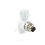 Кран шаровой PP-R белый Дн 20х1/2" НР угловой для радиатора RTP (РосТурПласт) 27807