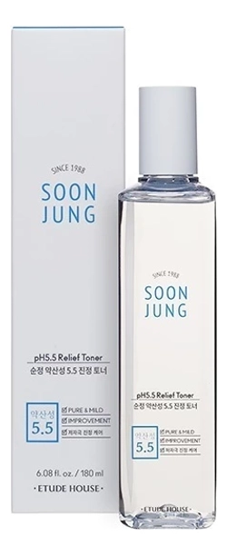 Etude House Тонер регенерирующий для чувствительной кожи - Soon jung pH 5.5 relief toner, 180мл