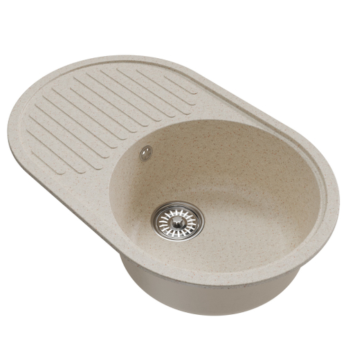 Мойка ML-GM16 КОМФОРТ овальная с крылом, бежевая (328), 730*460*180мм