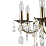 Люстра подвесная 8x40Вт E14, металл/хрусталь, античная бронза/прозрачный