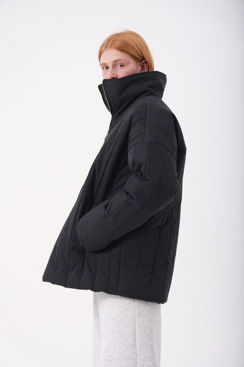 Брюки широкие из футера с начесом мужские, графит